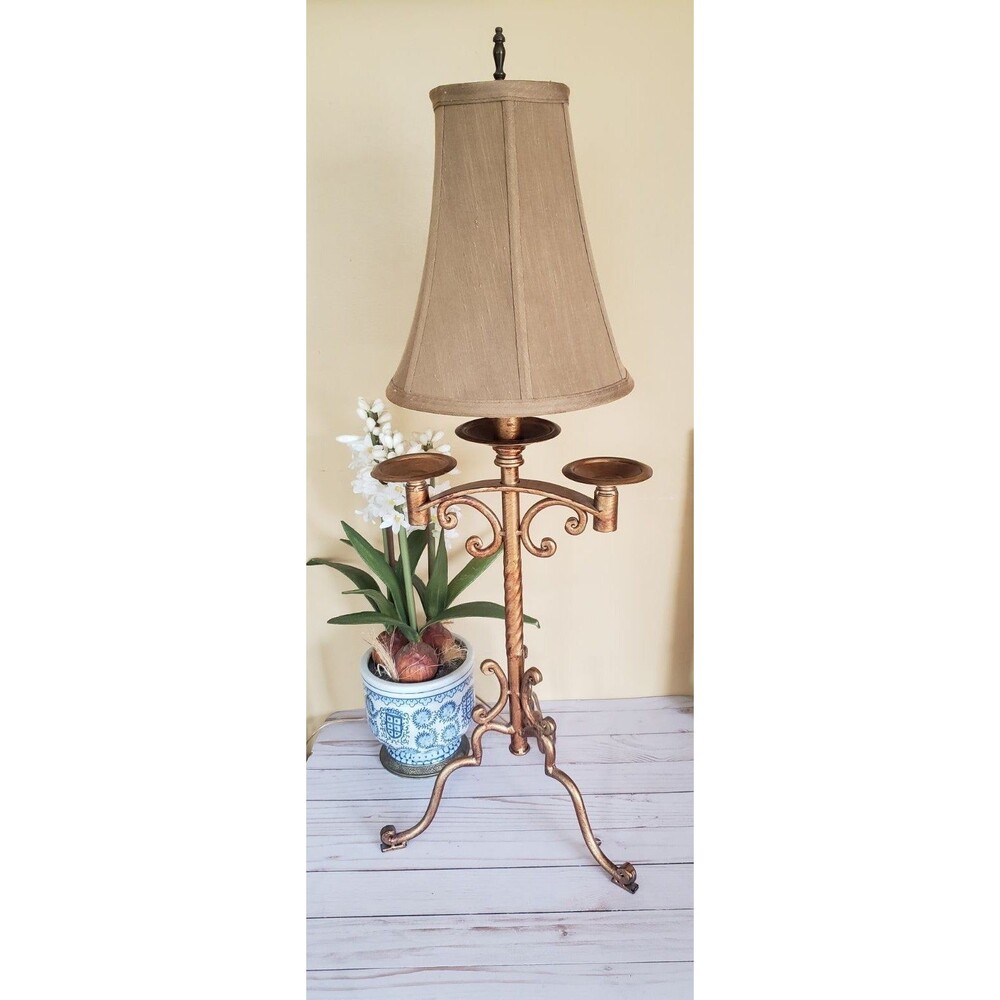 Vintage Style Tall Candlestand Table Lamp